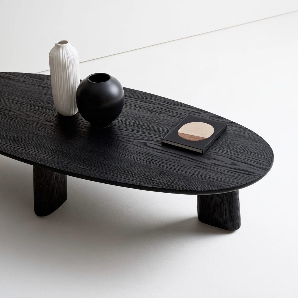Table basse en bois, coloris noir