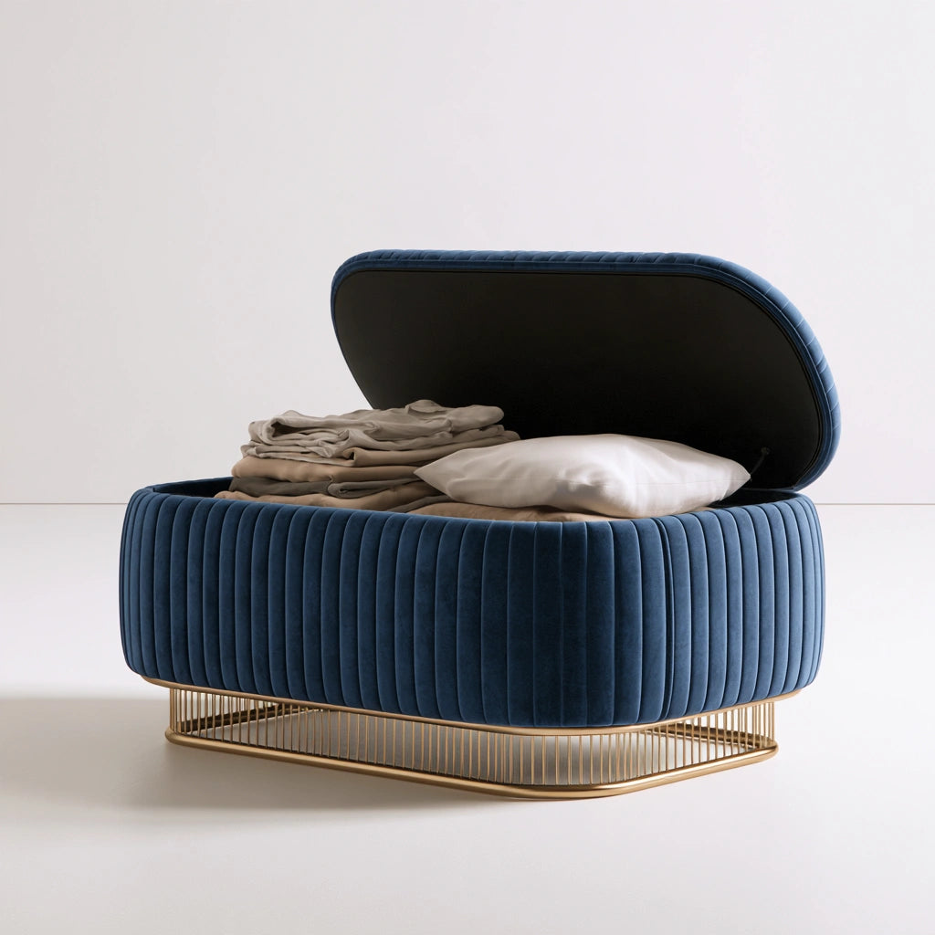 Banc avec rangement aux lignes épurées, coloris gris