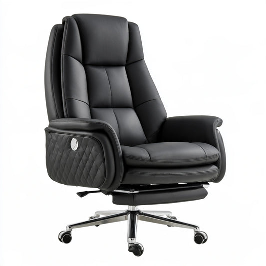 Fauteuil de bureau direction en cuir, coloris noir