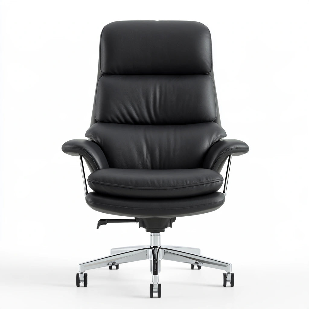 Fauteuil de bureau direction en cuir, coloris noir