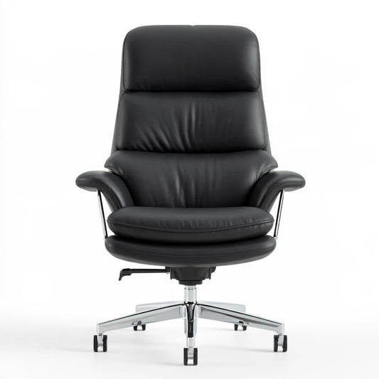 Fauteuil de bureau direction en cuir, coloris noir