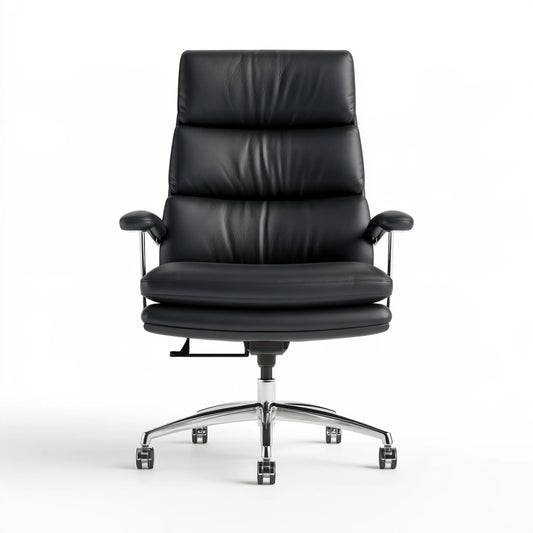 Fauteuil de bureau direction en cuir, coloris noir