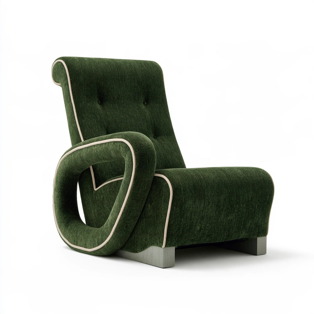 Fauteuil d'appoint en tissu, coloris vert forêt