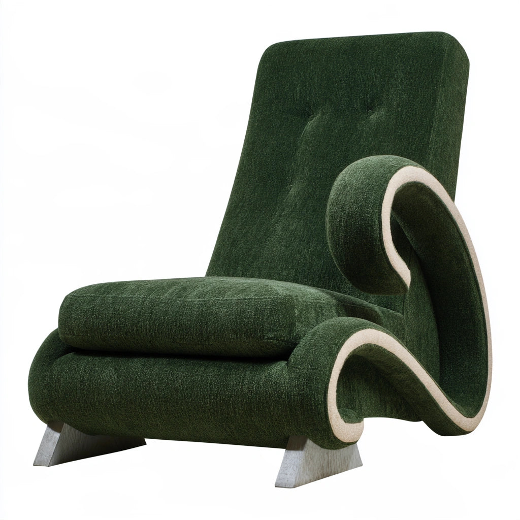 Fauteuil d'appoint en tissu, coloris vert forêt