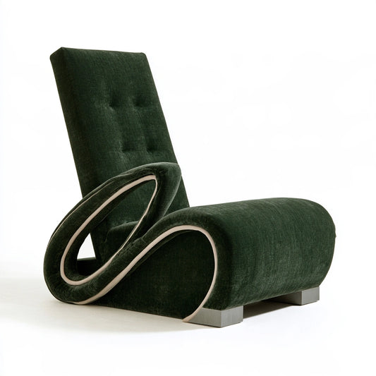 Fauteuil d'appoint en tissu, coloris vert forêt